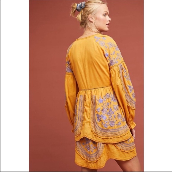 Anthropologie Yellow Prairie Dress NWT SZ XS - Picture 3 of 8